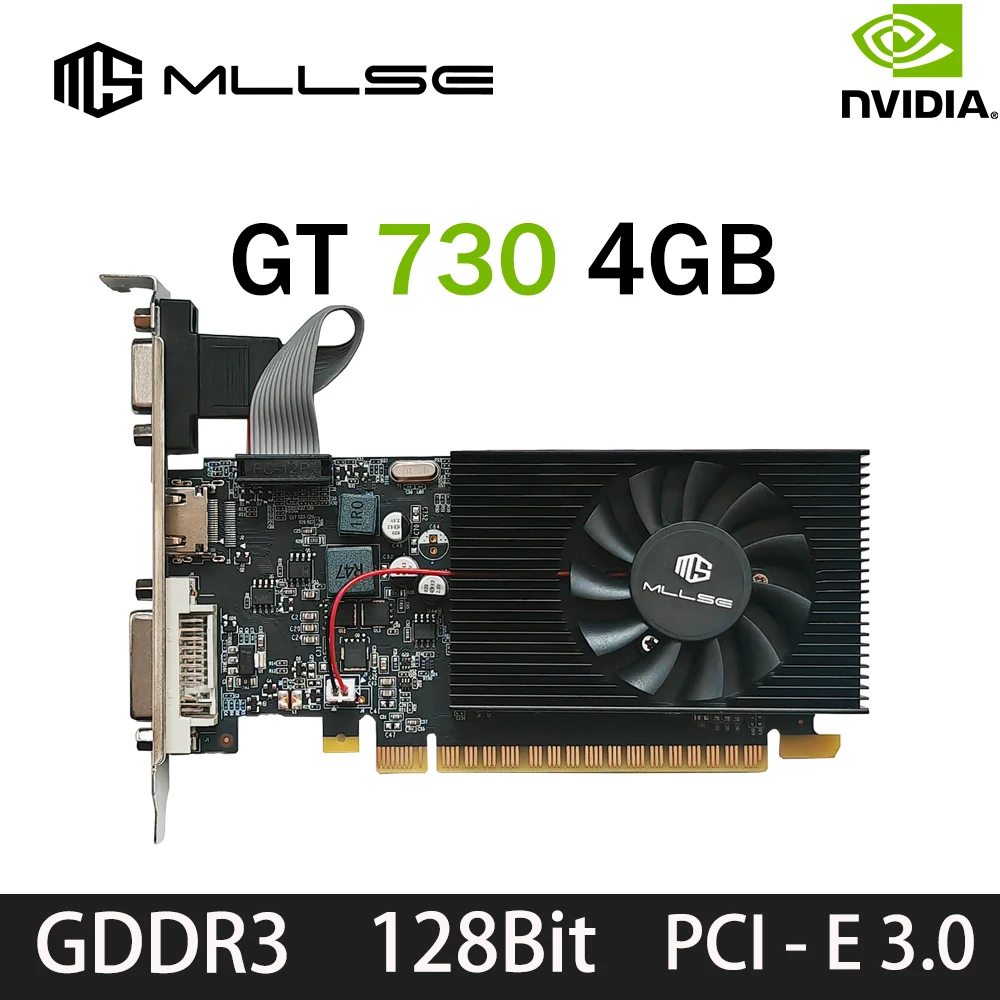 Mllse gt730 4gb gt740 4gb placa gráfica gddr3 128bit dvi vga pci-e 3.0 geforce gpu gt 730 placa de vídeo para jogos placa de vídeo