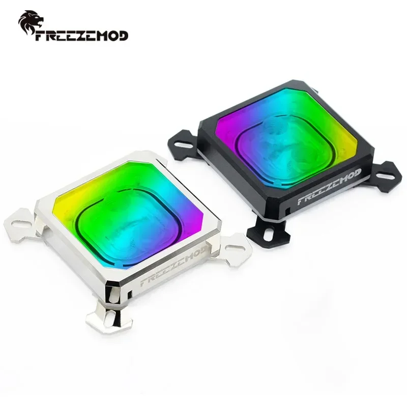Freezemod cpu bloco de refrigeração água para intel lga 1700/1200/1156/1155/1151/1150 computador processador cobre cooler 5v aura sincronização