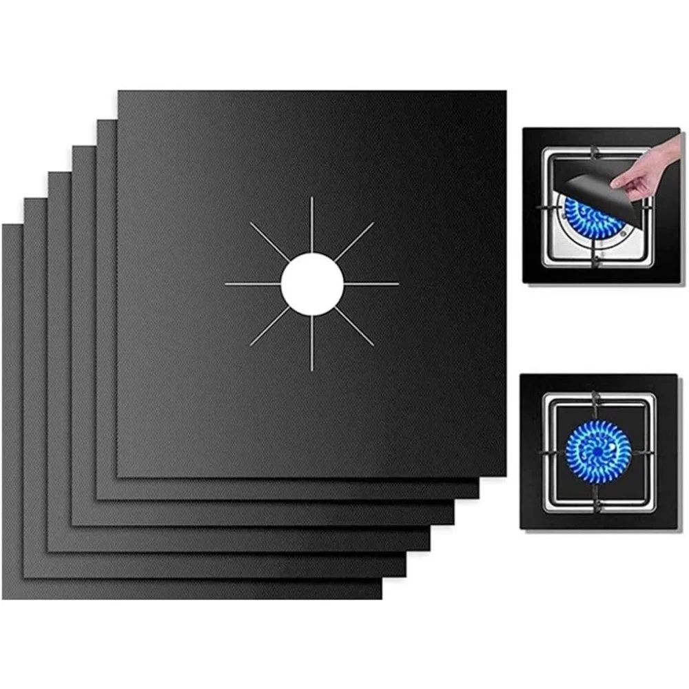 4/6 peças cozinha antiaderente reutilizável fogão a gás capa superior resistente ao calor cortável fácil de limpar protetor de capa de forno 10.6''x10.6''