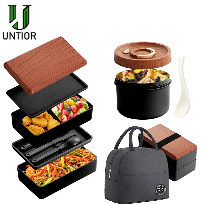 Untior dividido lancheira piquenique microondas japonês bento caixa portátil dupla camada recipiente de alimentos para crianças trabalhadores de escritório Untior dividido lancheira piquenique microondas japonês bento caixa portátil dupla camada recipiente de alimentos para crianças trabalhadores de escritório