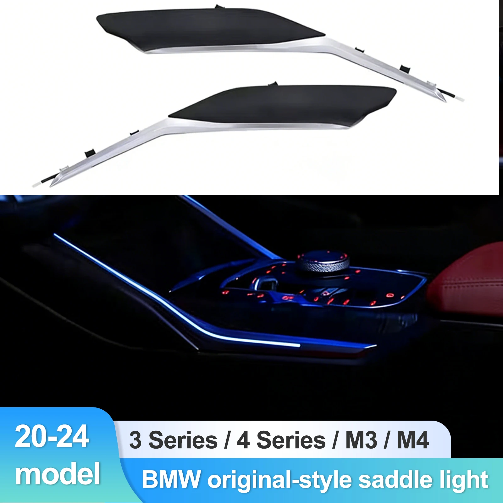 Kit de Iluminação Ambiente LED Atualizado para BMW Série 3, Série 4, M3, M4, M5 2020-2025, Decoração do Console Central Sem Fio