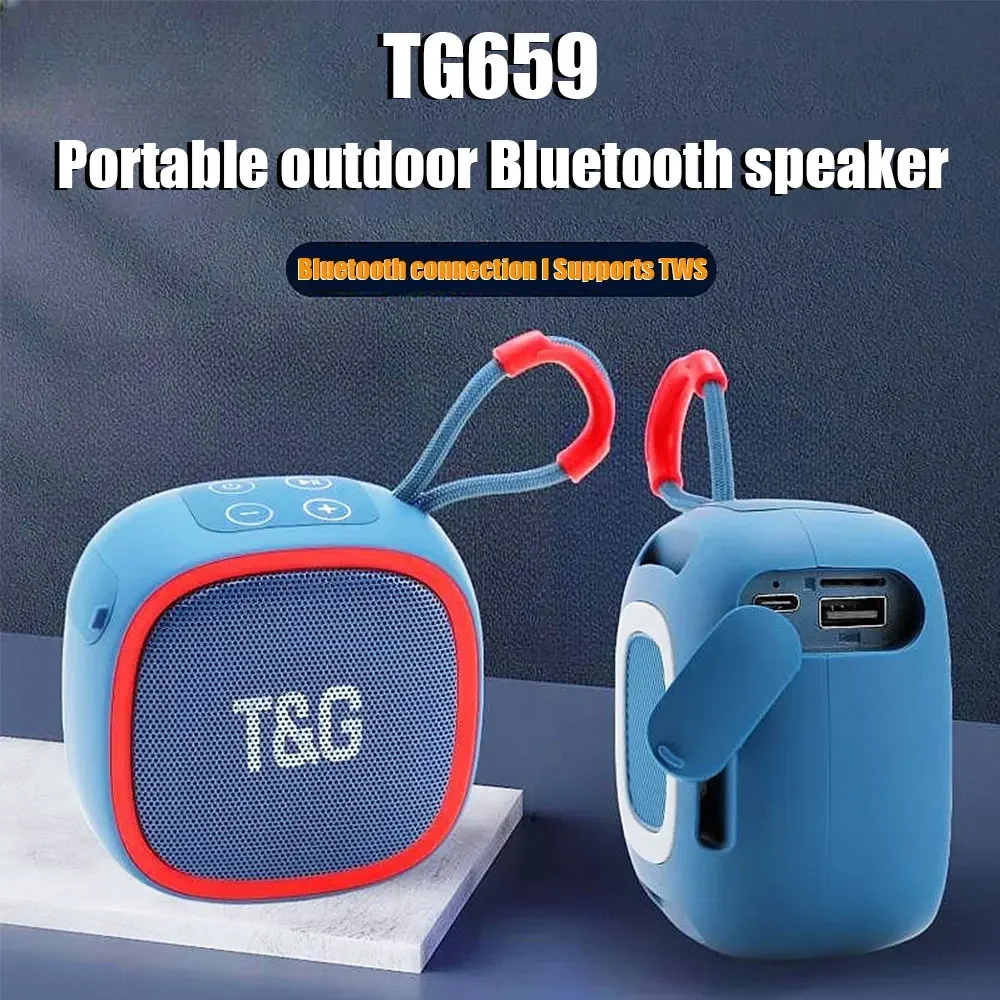 Caixa de Som Bluetooth T&G Portátil para Exterior com Subwoofer Mini, Pequena e Compacta, Presente de Áudio Portátil TG659