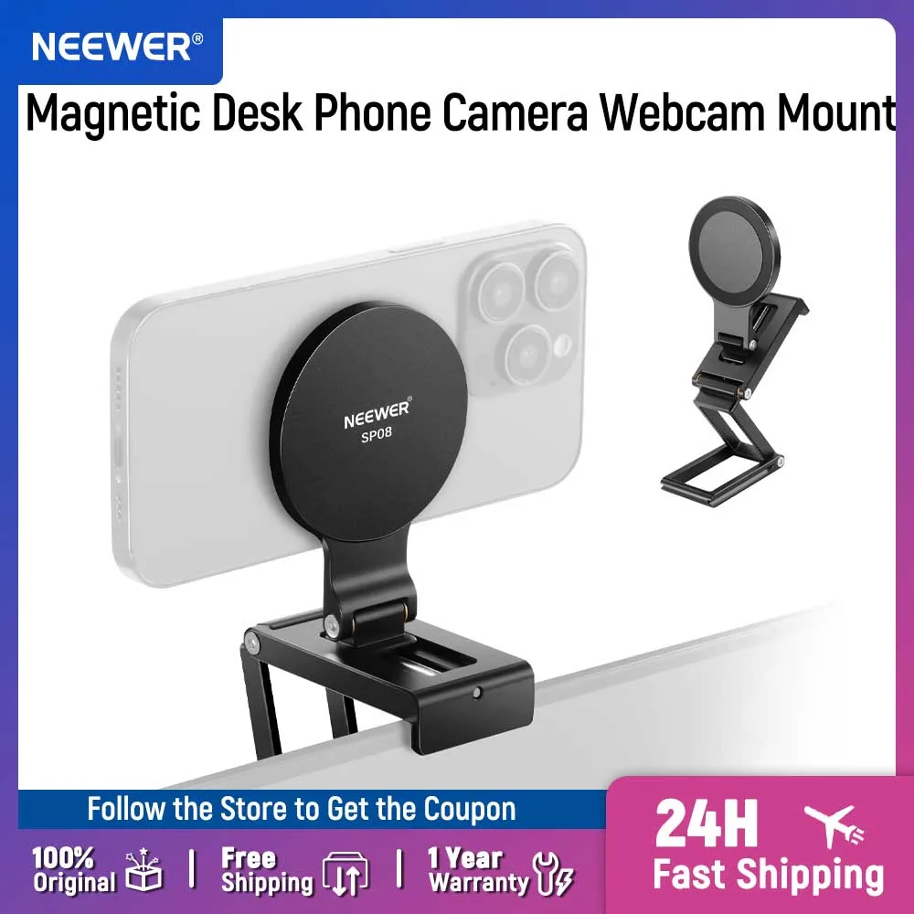 Neewer suporte de câmera de continuidade para monitor de mesa magnético triplo suporte de webcam de telefone para magsafe iphone imac apple tv