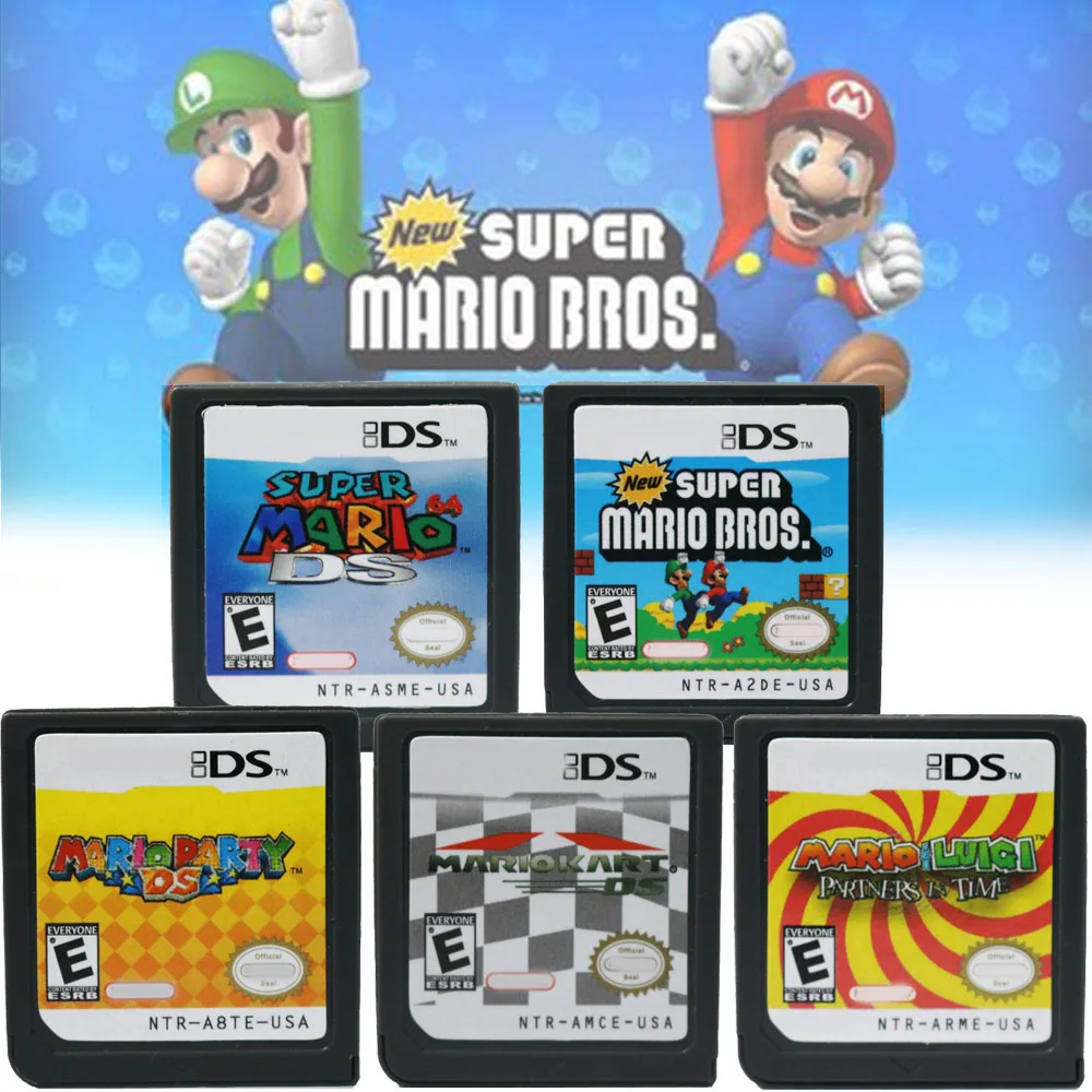 ☌ Cartucho de Jogos DS Novo Bros para Console de Videogame, Cartão DS Party para NDSL 2DS 3DS