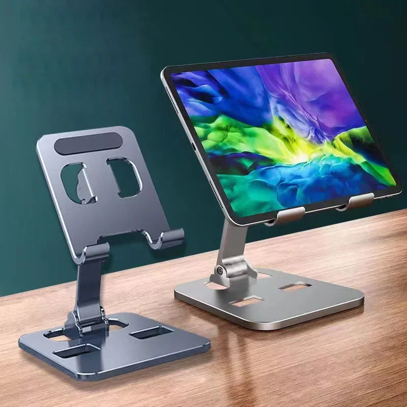 Liga de alumínio universal dobrável suporte do telefone mesa montagem suporte para iphone 15 14 suporte do telefone móvel tablet desktop metal titular