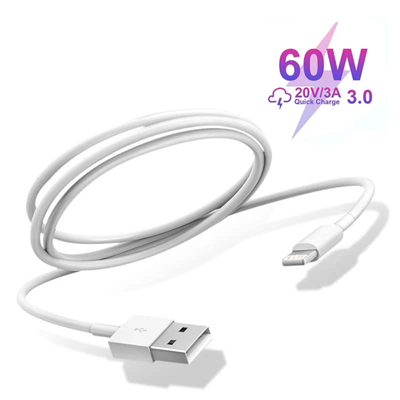 Cabo usb a para relâmpago, para iphone 14 13 12 11 pro max plus xr xs max usb a cabo rápido carregador fio acessórios de telefone 1m 2m 3m