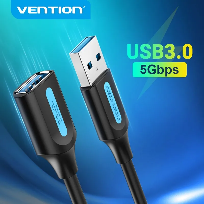 Vention-Cabo de Extensão USB, USB 3.0, 2.0, cabo extensor para Smart TV, SSD, Xbox One, Laptop, PC, velocidade rápida