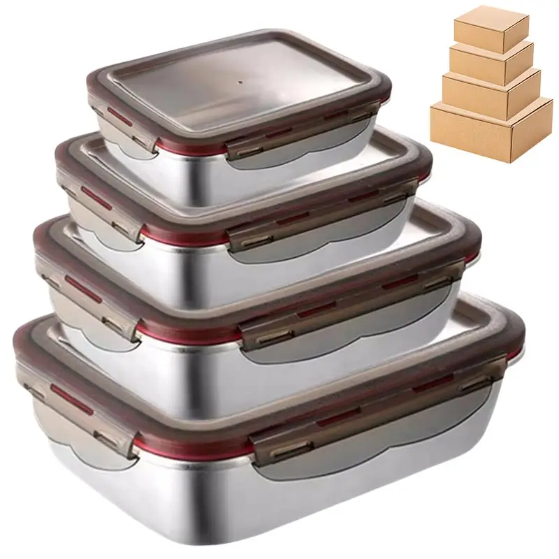 304 aço inoxidável comida almoço bento caixa selada à prova de vazamento caixa de armazenamento de viagem doméstico sottaceto caixa de aquecimento de microondas lancheiras 304 aço inoxidável comida almoço bento caixa selada à prova de vazamento caixa de armazenamento de viagem doméstico sottaceto caixa de aquecimento de microondas lancheiras