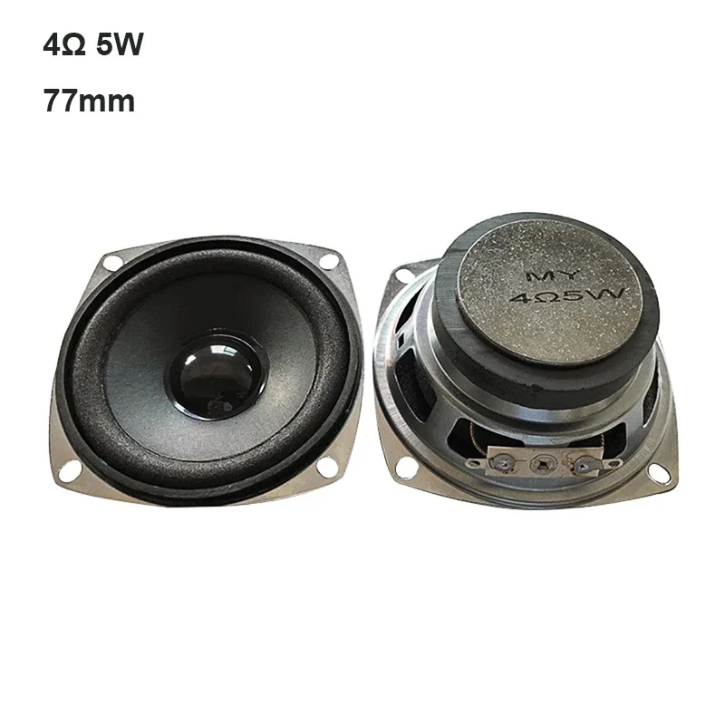 Alto-falantes de áudio portáteis para home theater, unidade de alto-falantes de gama completa, buzina, bricolage, 3 ", 4Ohm, 5W, 77mm