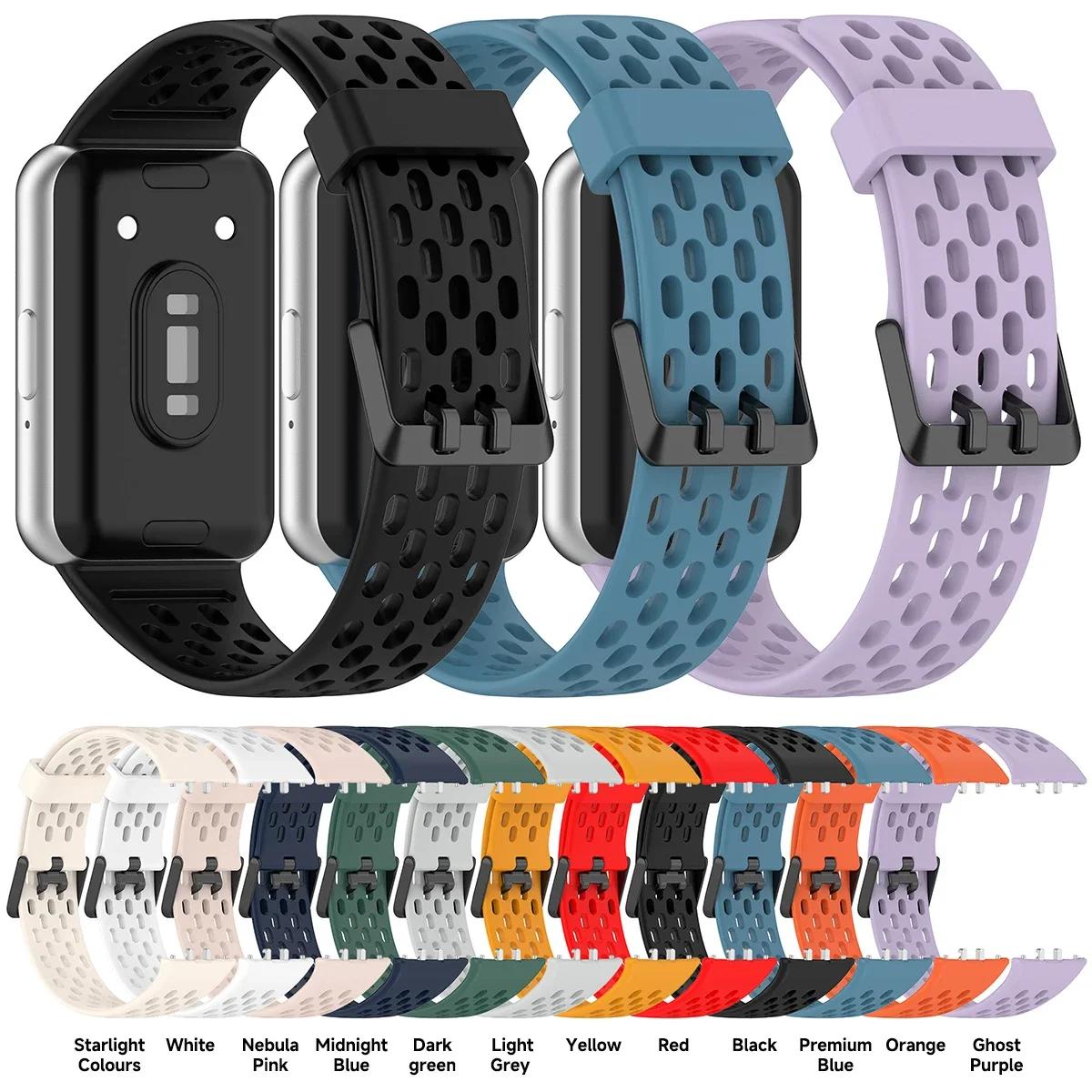 Correias respiráveis para Samsung Galaxy Fit 3, pulseira de silicone para homens e mulheres, pulseira esportiva macia, smartwatch FIT3 Correias respiráveis para Samsung Galaxy Fit 3, pulseira de silicone para homens e mulheres, pulseira esportiva macia, smartwatch FIT3