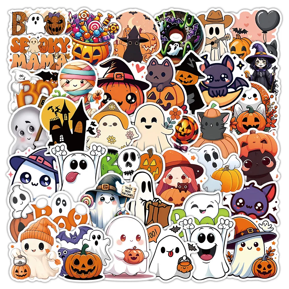 Adesivos clássicos de Halloween de 50 peças - decalques decorativos para capas de telefone de cadernos, diários Jack-O'-Lanterns (loja de anime mundos) Adesivos clássicos de Halloween de 50 peças - decalques decorativos para capas de telefone de cadernos, diários Jack-O'-Lanterns (loja de anime mundos)