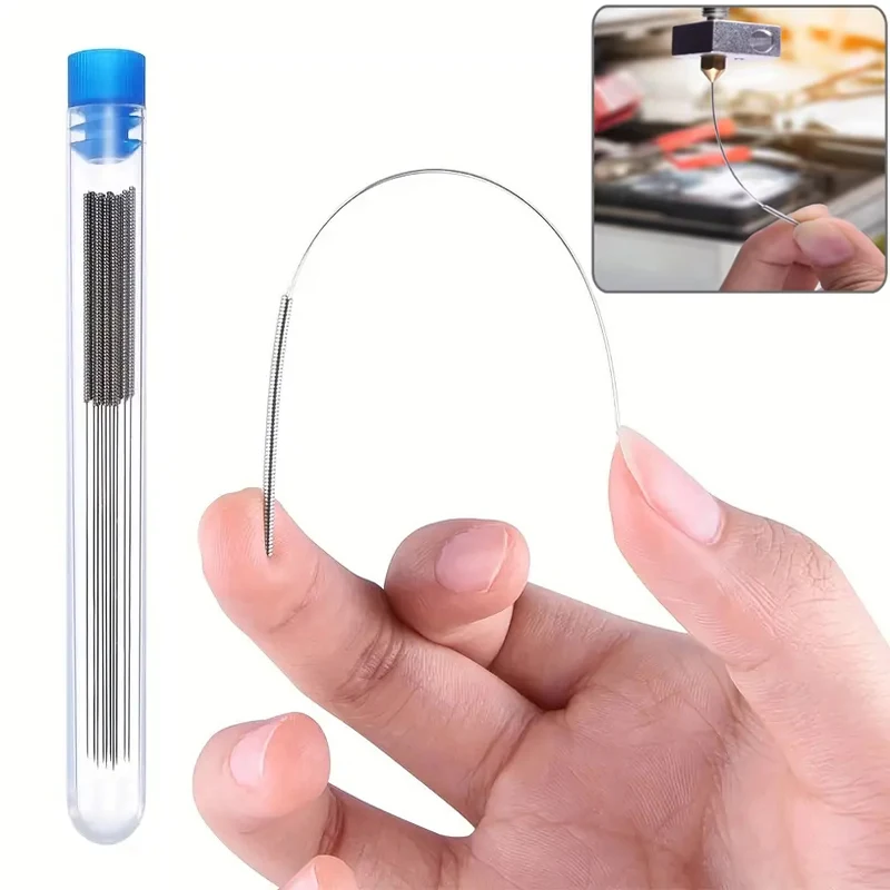 Kit de limpeza de bico de impressora 3d, 0.2/0.25/0.3/0.35/0.4mm, limpador de agulhas de limpeza de bico de aço inoxidável para fogões a gás de limpador de carro