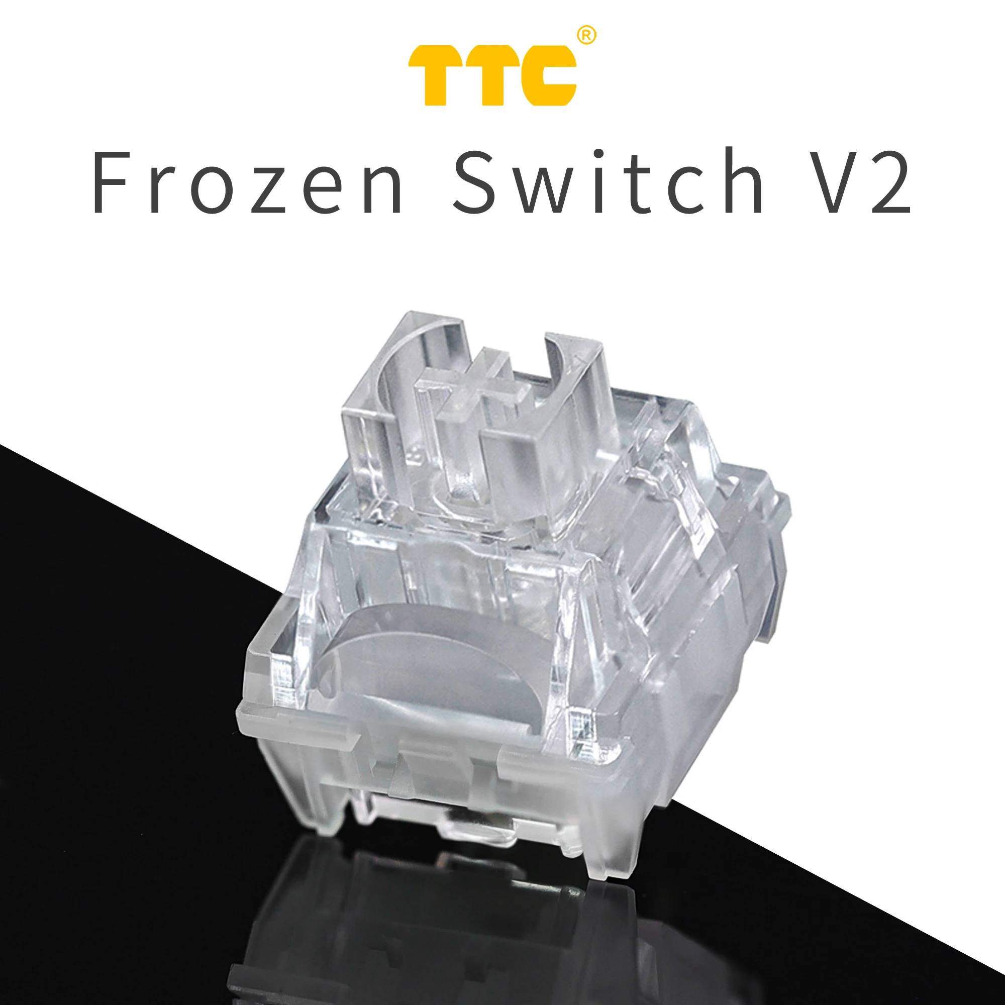 Ttc interruptor congelado v2 teclado mecânico silencioso 3 pinos linear 39gf rgb transparente teclado de jogos personalizado para gamer