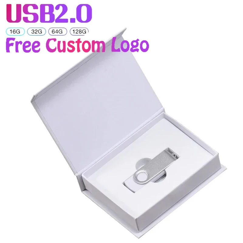 Caixa de presente personalizada o logotipo para pen drive grátis capacidade real usb flash drives preto memória vara impressão colorida 64gb/32gb u disco