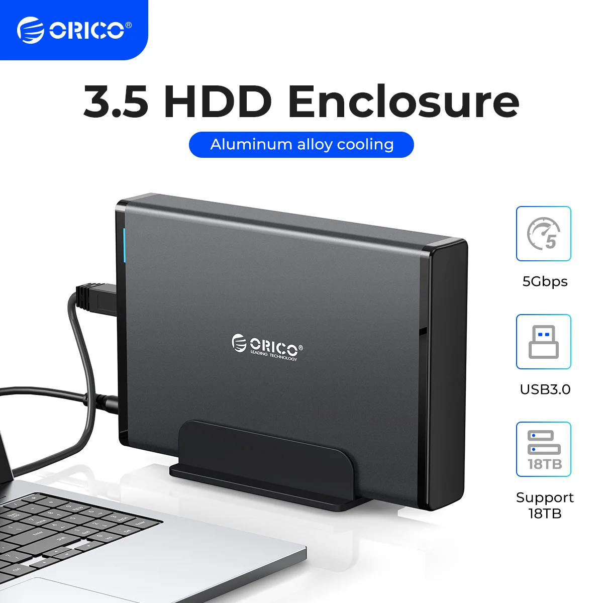 Orico 3.5 ''hdd caso sata para usb 3.0 adaptador gabinete de disco rígido externo para 2.5 "3.5" ssd disco hdd caso para pc