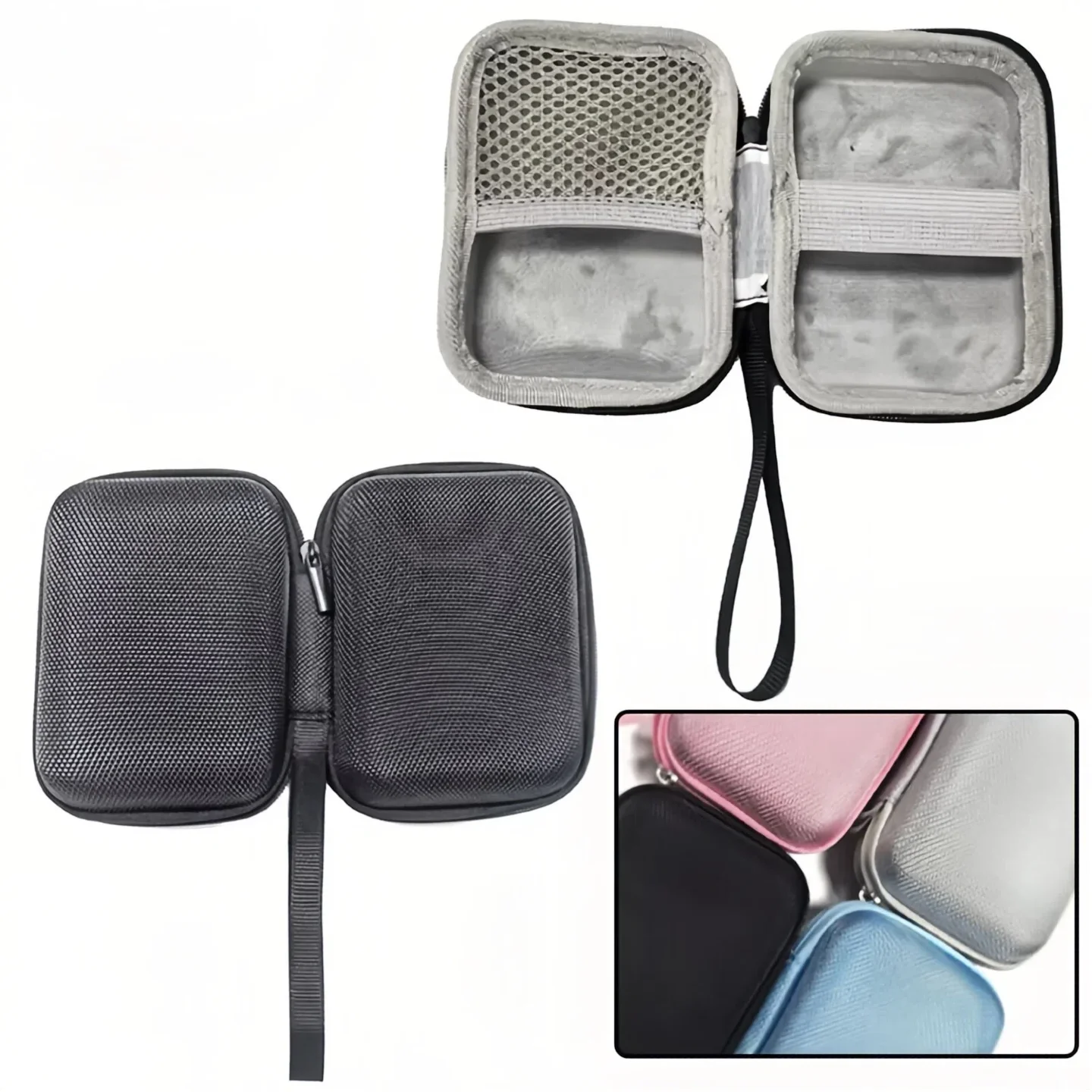 Estojo para câmera digital, estojo rígido de eva, bolsa de armazenamento para viagem, para cartão CCD, SSD, disco rígido externo, organizador de cabo de dados USB Estojo para câmera digital, estojo rígido de eva, bolsa de armazenamento para viagem, para cartão CCD, SSD, disco rígido externo, organizador de cabo de dados USB