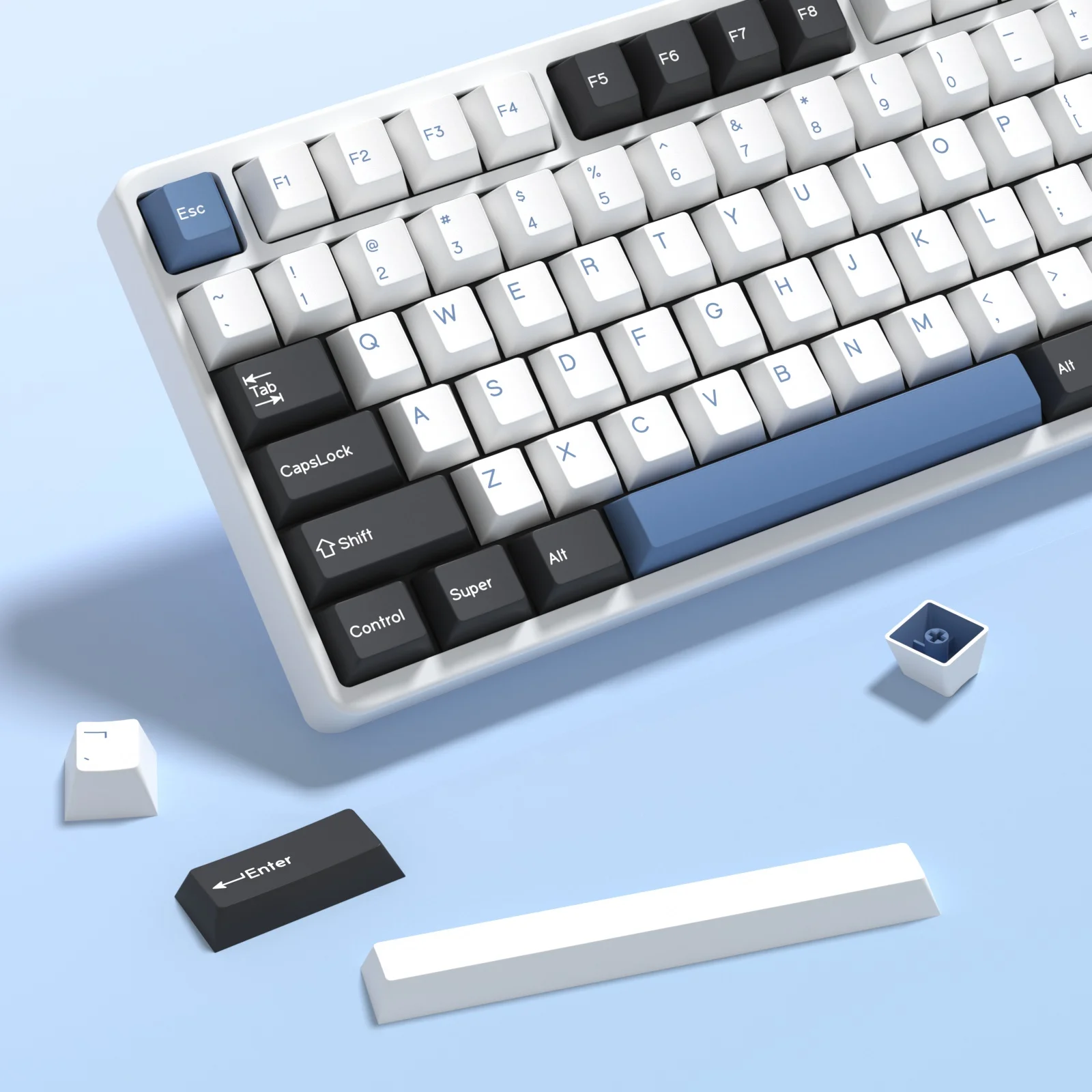 Kbdiy gmk ártico keycap cereja perfil duplo tiro pbt iso keycaps para gamer kit de teclado mecânico retro jogo ponto chave boné