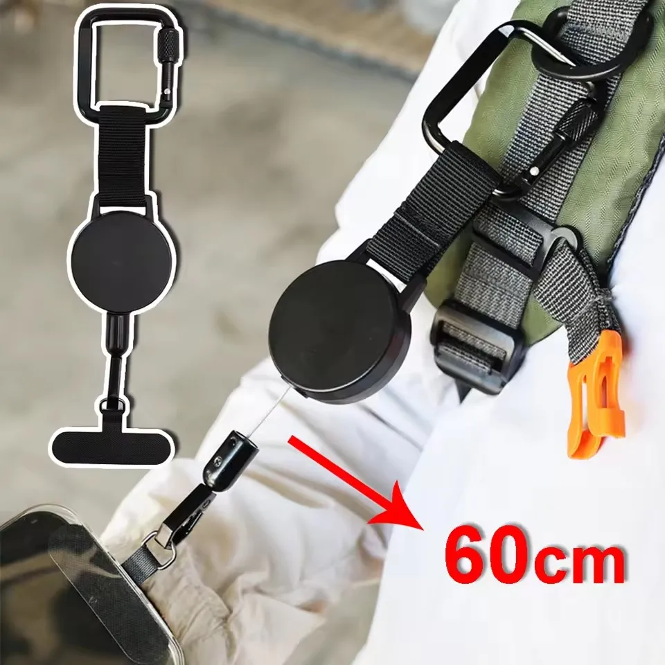 Suporte retrátil anti-roubo para celular, cordão para smartphone, capa de segurança com clipe de cinto, cordão para celular