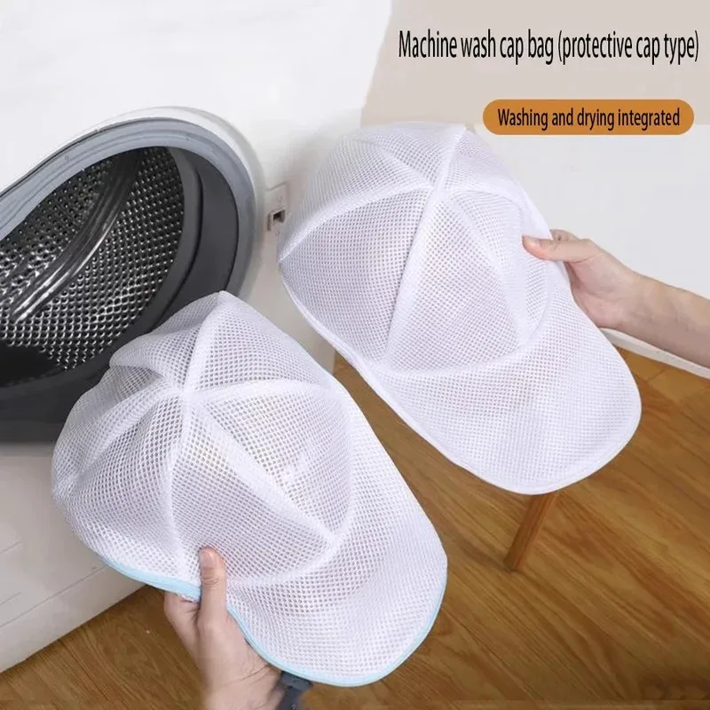 Saco Protetor de Malha Anti-Deformação com Zíper para Lavar Chapéus, Bonés e Roupas Pequenas na Máquina de Lavar