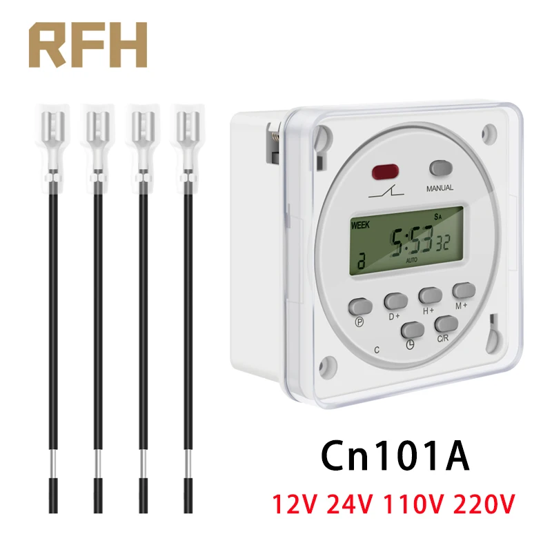 CN101A LCD Interruptor de tempo 12V 24V 110V 220V Relé de tempo Lâmpada de rua Lillboard Temporizador de fonte de alimentação