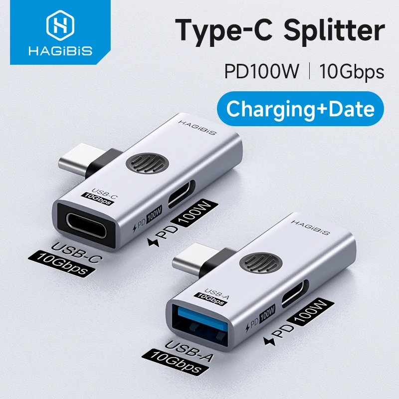 Hagibis Adaptador USB C duplo 1 em 2 saídas divisor com porta de carregamento de 100 W USB C para fone de ouvido Conversor OTG para iPad iPhone Macbook Hagibis Adaptador USB C duplo 1 em 2 saídas divisor com porta de carregamento de 100 W USB C para fone de ouvido Conversor OTG para iPad iPhone Macbook