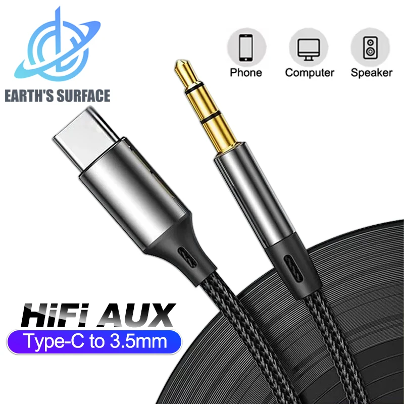 Cabo de áudio usb c para 3.5mm para iphone 16 pro max samsung s24 ultra xiaomi carro fone de ouvido alto-falante usb tipo c para 3.5 jack aux cabo