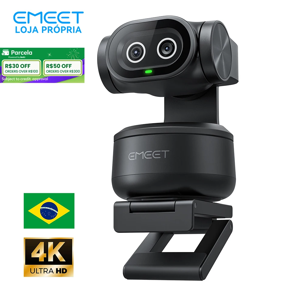 Webcam 4K EMEET PIXY PTZ com Câmera Dupla 1080P60fps, Controle por Gestos e Rastreamento por IA para Streaming, Compatível com OBS/Twitch/Switch2 Webcam 4K EMEET PIXY PTZ com Câmera Dupla 1080P60fps, Controle por Gestos e Rastreamento por IA para Streaming, Compatível com OBS/Twitch/Switch2