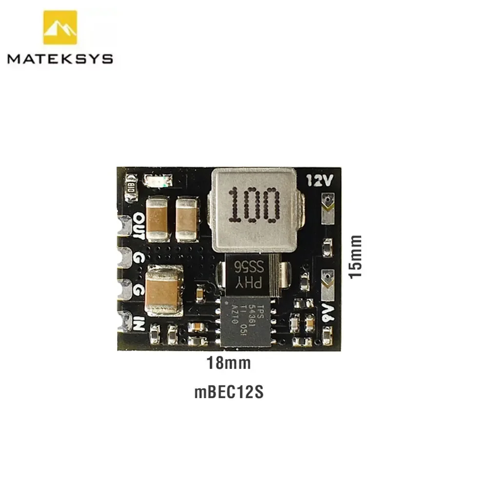 Módulo Regulador Step-Down MATEK MICRO BEC 6-60V para 5V/9V/12V-ADJ MBEC12S para Aeromodelos RC, Helicópteros e Drones FPV de Corrida