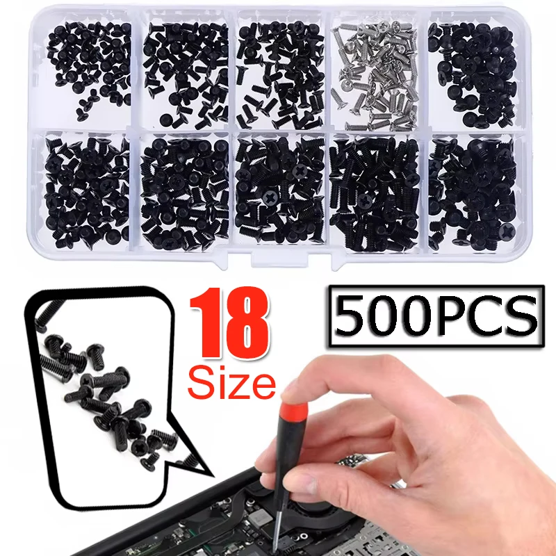 500 pçs portátil notebook kit de parafusos reparo do computador para lenovo samsung hp ibm disco rígido sata computador notebook portátil mini parafusos