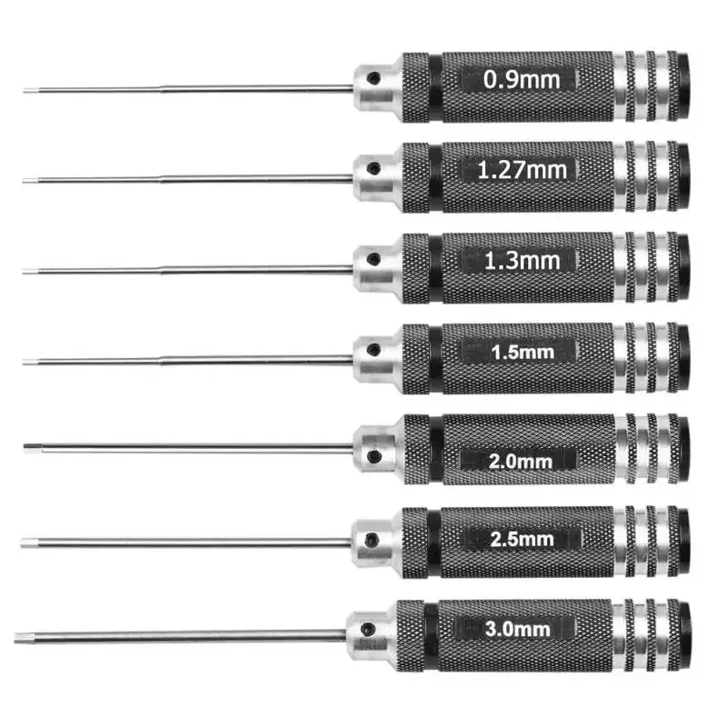 0.9/1.27/ 1.3/ 1.5/ 2.0/ 2.5/ 3.0mm Kit de ferramentas de chave de fenda hexagonal de aço branco para helicóptero RC avião carro drone modelo de aeronave Rep 0.9/1.27/ 1.3/ 1.5/ 2.0/ 2.5/ 3.0mm Kit de ferramentas de chave de fenda hexagonal de aço branco para helicóptero RC avião carro drone modelo de aeronave Rep