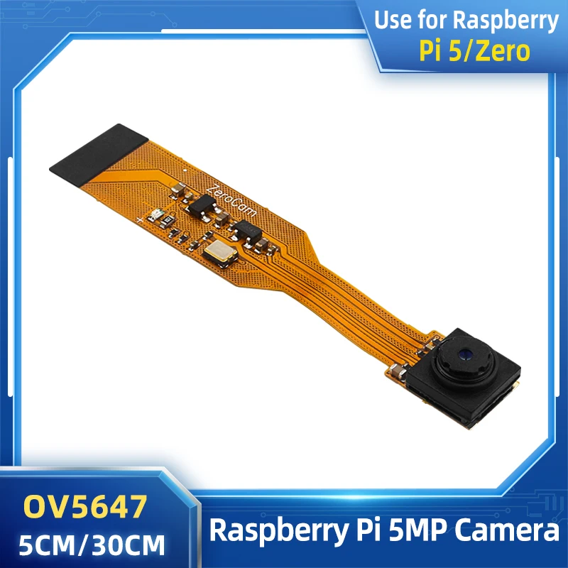 Módulo de câmera raspberry pi zero 5mp 1080p ov5647 mini webcam 15 pinos para 22 pinos para raspberry pi 5 zero 2 w opcional 5cm 30cm