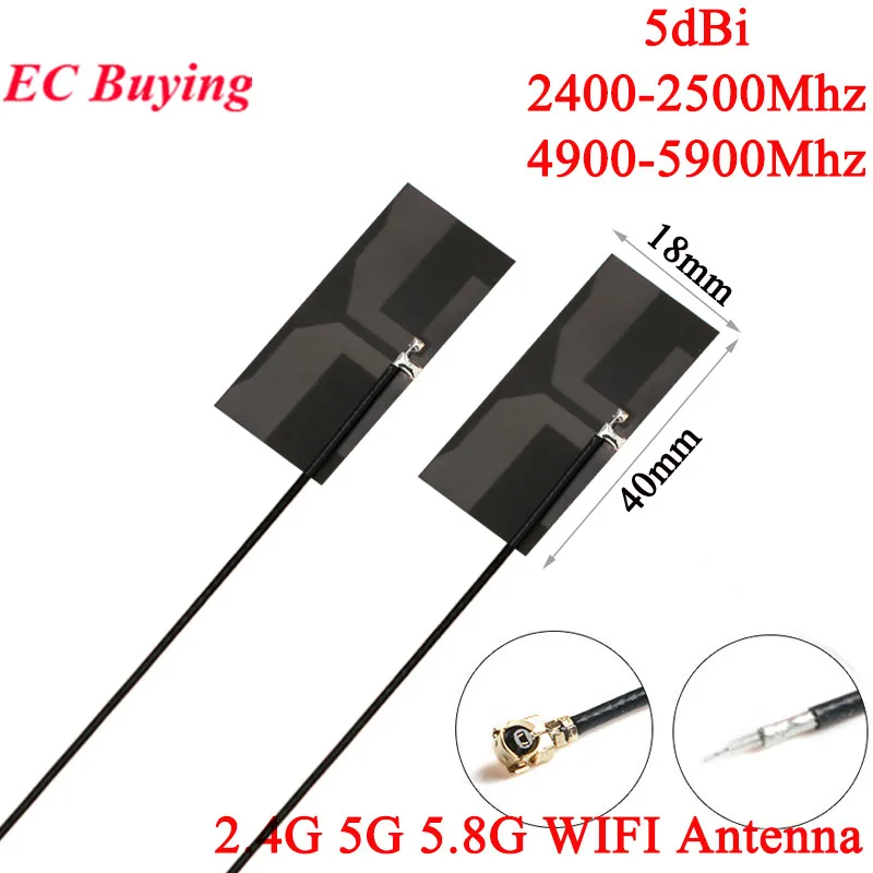 5PCS/1PC Antena FPC Integrada 5DBI 2.4G 5G 5.8G WIFI, Interface de Roteador Wi-Fi, Conector U.FL Omnidirecional de Banda Dupla