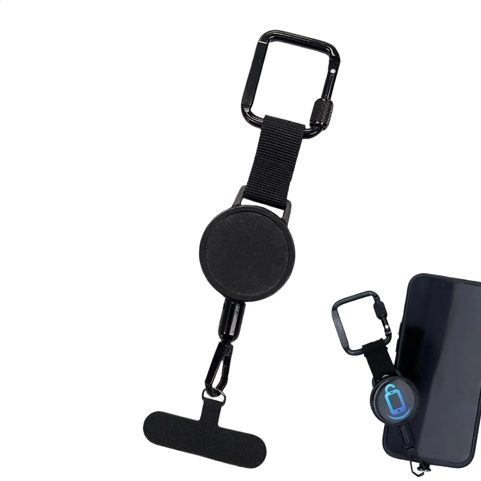 Cordão Retrátil Antifurto para Celular, Suporte de Segurança para Viagem ao Ar Livre com Clipe de Cinto