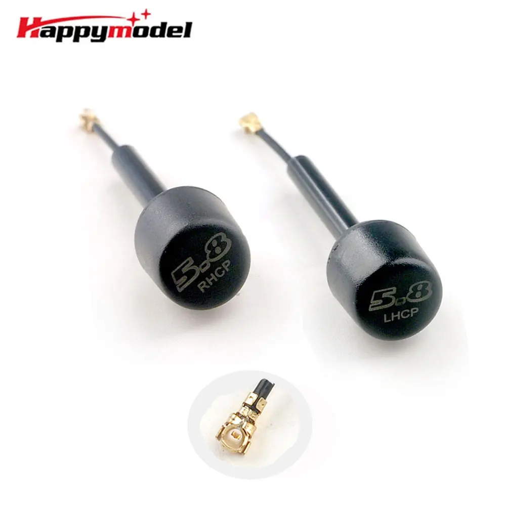 Antena Omnidirecional HappyModel 5.8GHz 2.5db Lollipop RHCP LHCP UFL Original de Substituição para Drones Crux35 HD Freestyle