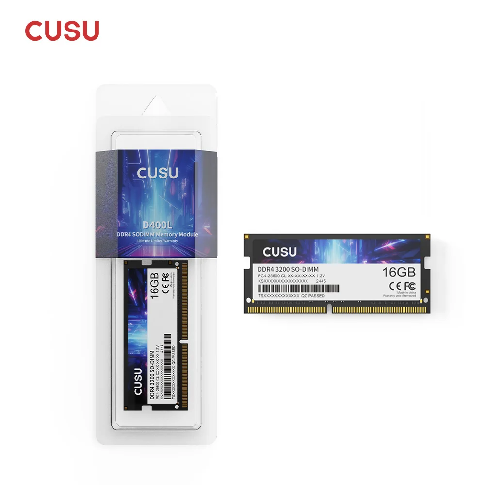 Memória RAM CUSU DDR4 16GB 8GB 3200MHz 2666MHz SODIMM para Laptop Memória RAM CUSU DDR4 16GB 8GB 3200MHz 2666MHz SODIMM para Laptop