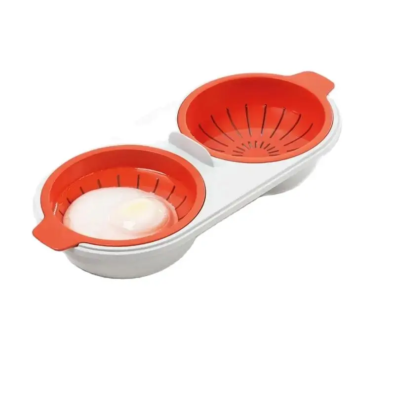 Bracômetro de ovos de micro-ondas, panelas de qualidade alimentar, copo duplo, caldeira de ovos, conjunto de ovos cozidos no vapor, fornos de microondas, ferramentas de cozinha