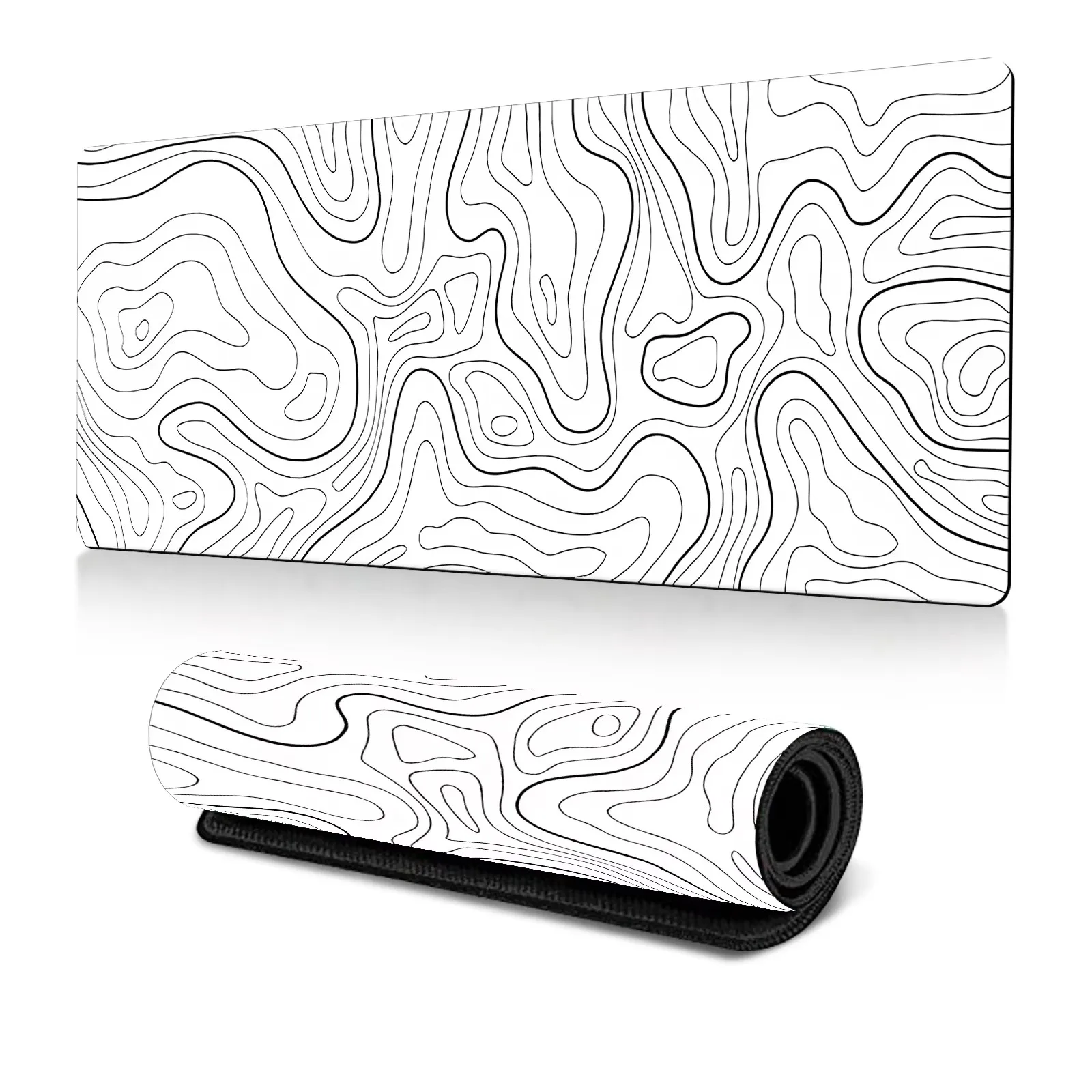 Mousepad XXL para jogos, tapete grande para mesa com borda costurada, base de borracha antiderrapante e superfície de baixa fricção, para jogadores profissionais de PC e laptop, na cor preta.