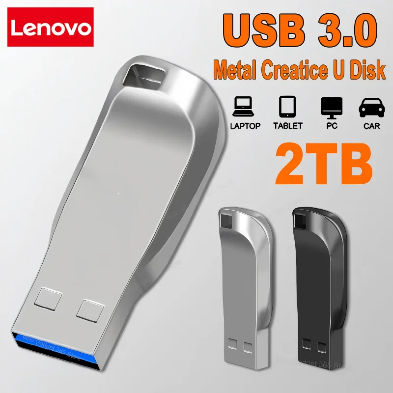 Pen Drive Lenovo 2TB USB 3.0 Mini de Alta Velocidade em Metal, Pendrive 1TB Portátil à Prova d'Água para Armazenamento de Música no Carro Pen Drive Lenovo 2TB USB 3.0 Mini de Alta Velocidade em Metal, Pendrive 1TB Portátil à Prova d'Água para Armazenamento de Música no Carro