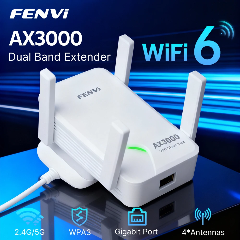 Fenvi ax3000 wifi 6 repetidor banda dupla 2.4g/5ghz 802.11ax gigabit extensor sem fio wi-fi 6 amplificador de sinal amplificador de longo alcance