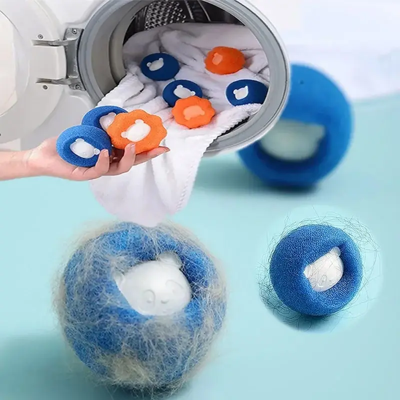1-5 pçs removedor de pêlos de animais de estimação bola reutilizável máquina de lavar roupa filtro de lã adesivo removedor de pêlos de gato pele de animal de estimação coletor de fiapos casa