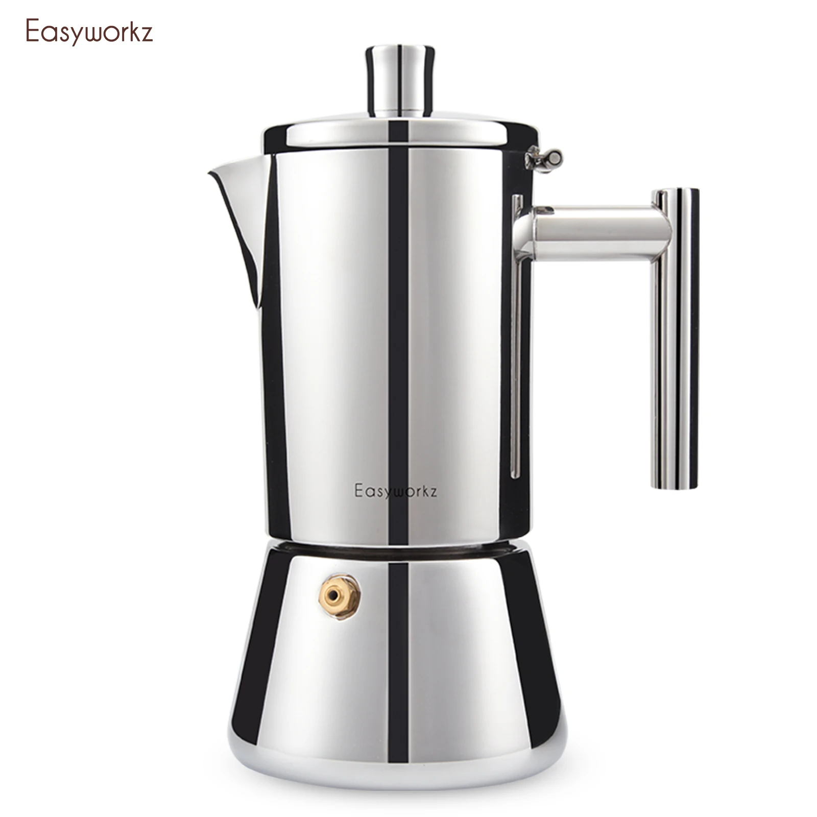 Easyworkz Diego Fogão Máquina de café expresso de aço inoxidável Máquina de café italiana Indução Moka Pot Easyworkz Diego Fogão Máquina de café expresso de aço inoxidável Máquina de café italiana Indução Moka Pot