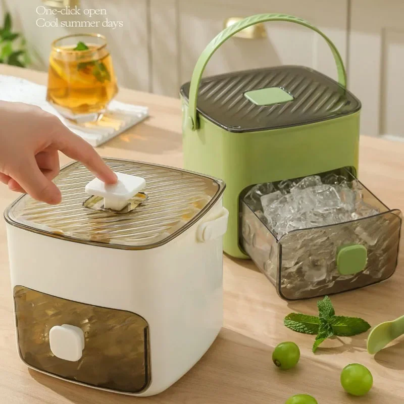 Molde de cubo de gelo reutilizável, 48 grades, geladeira, fabricante de gelo, um toque, fácil liberação, bandeja de cubo de gelo caseira, ferramenta de fabricação de gelo