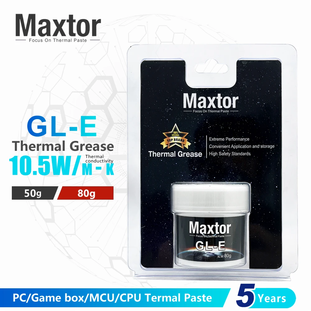 Pasta Térmica de Alta Performance Maxtor GLE 10.5W/mK para PC Gamer, PS5, GPU e CPU - Resfriamento de Dissipadores de Calor