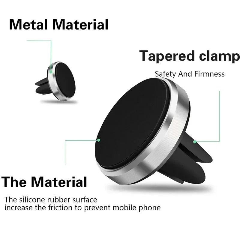 Suporte magnético para celular com ventilação de ar no carro, suporte universal para smartphone, suporte magnético para iPhone Samsung