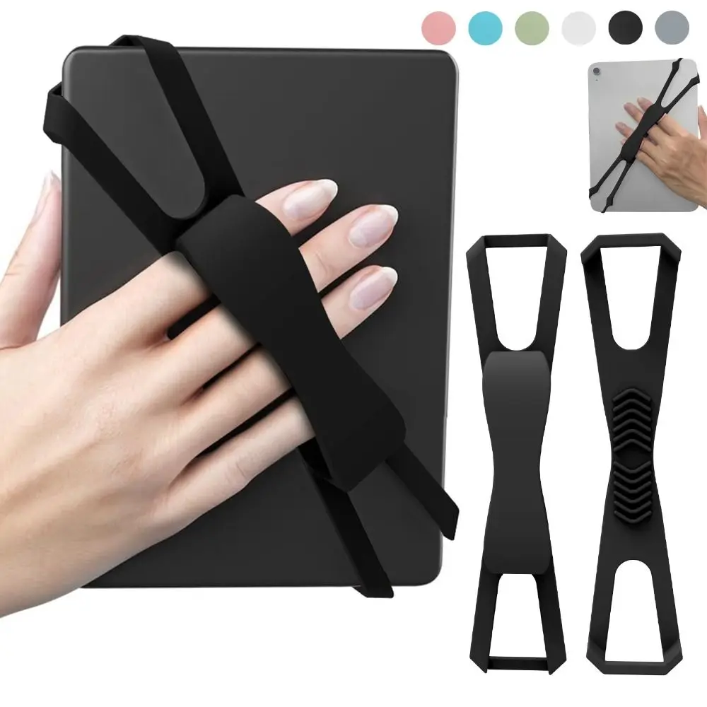 Alça de silicone para tablet, alça de mão segura, 6/7/8/10 polegadas, antiderrapante, alta elasticidade, anti-queda para Kindle/Kobo/Boox/Lenovo