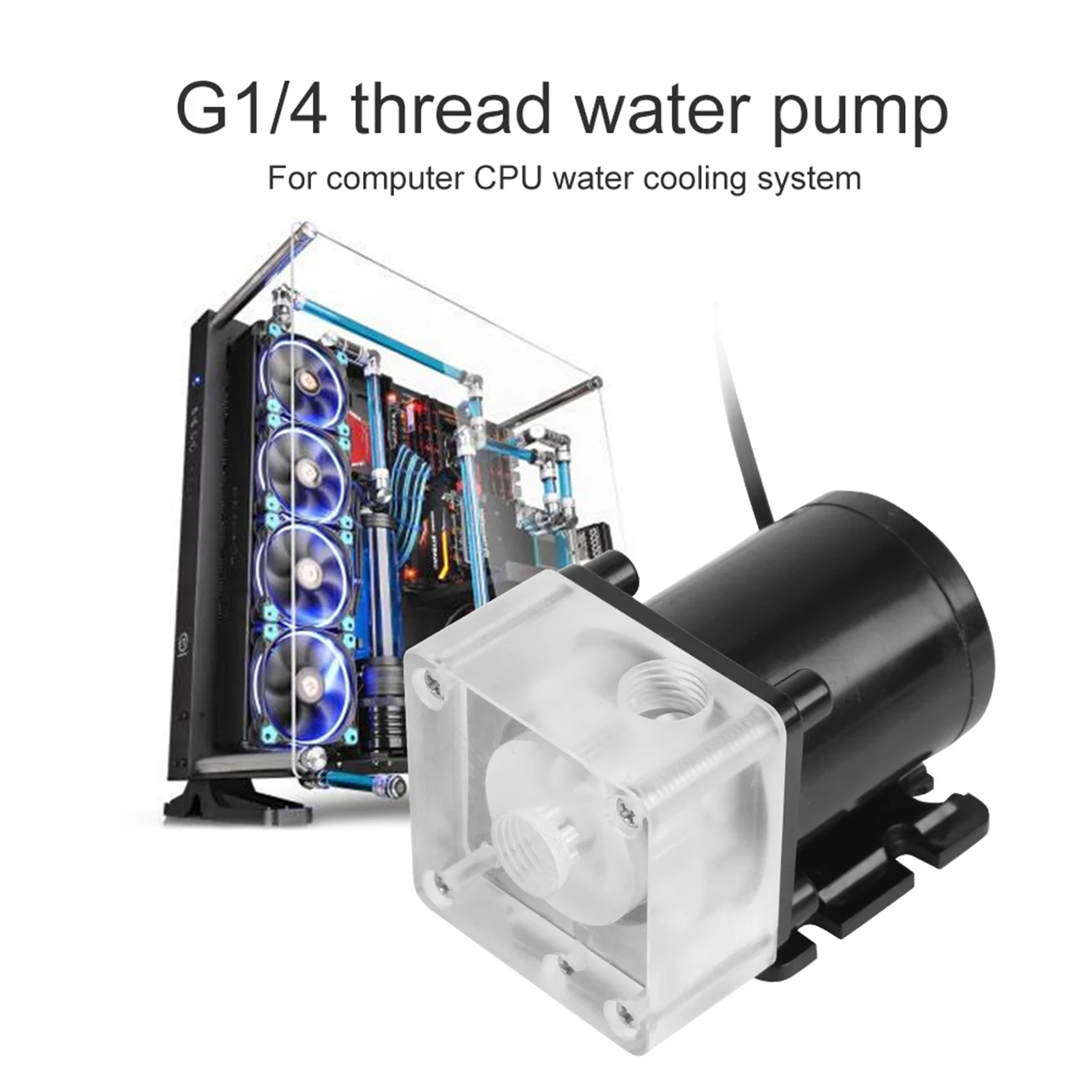 Rosca g1/4 para pc colisão de água silenciosa cpu colisão de água computador sistema de refrigeração de água bomba g1/4 rosca para pc 500l/h