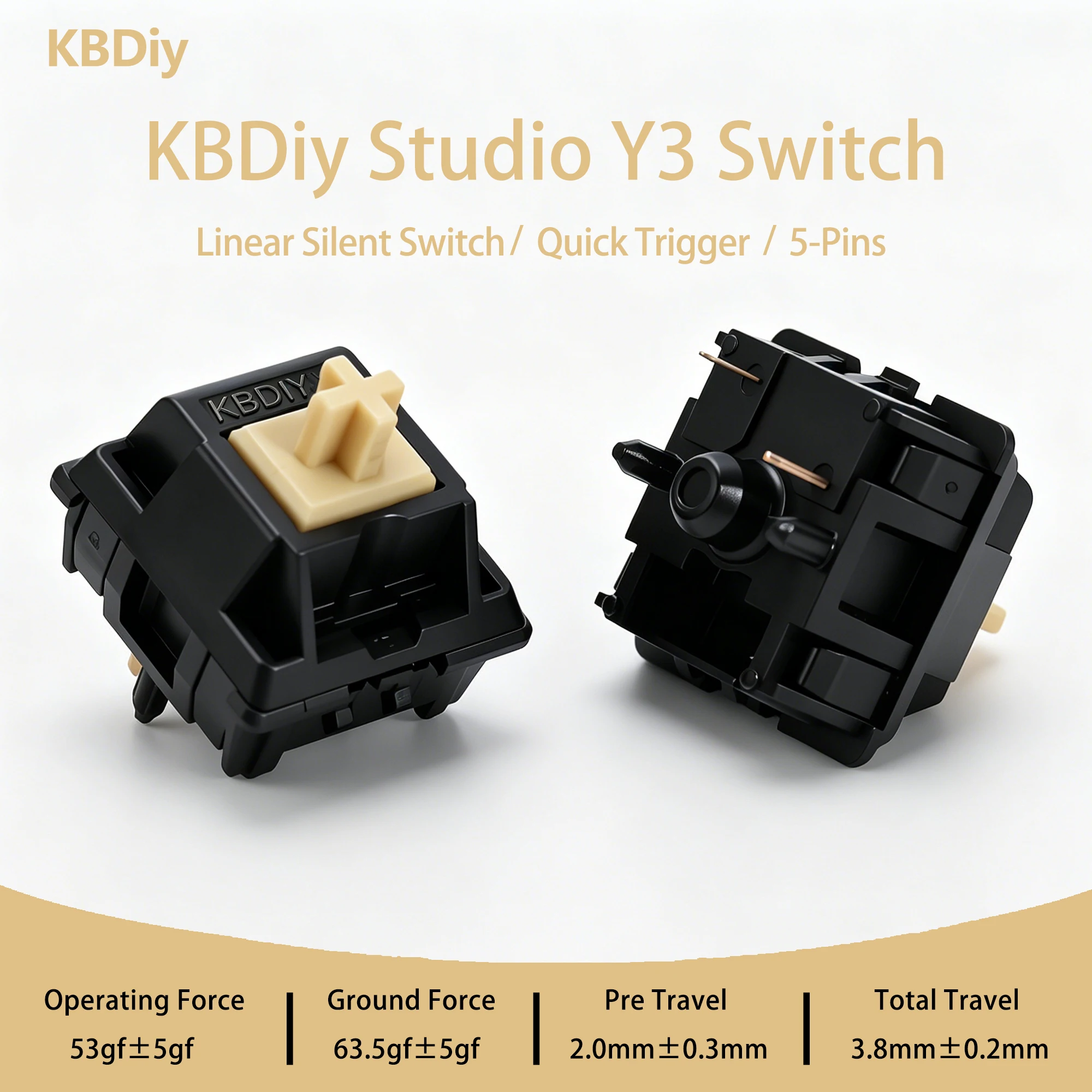 KBDiy Y3 Switches Silenciosos Lineares Creamy 53gf HIFI Pré-Lubrificados POM para Teclado Mecânico Gamer DIY Personalizado 60% 75% Aula F75 KBDiy Y3 Switches Silenciosos Lineares Creamy 53gf HIFI Pré-Lubrificados POM para Teclado Mecânico Gamer DIY Personalizado 60% 75% Aula F75