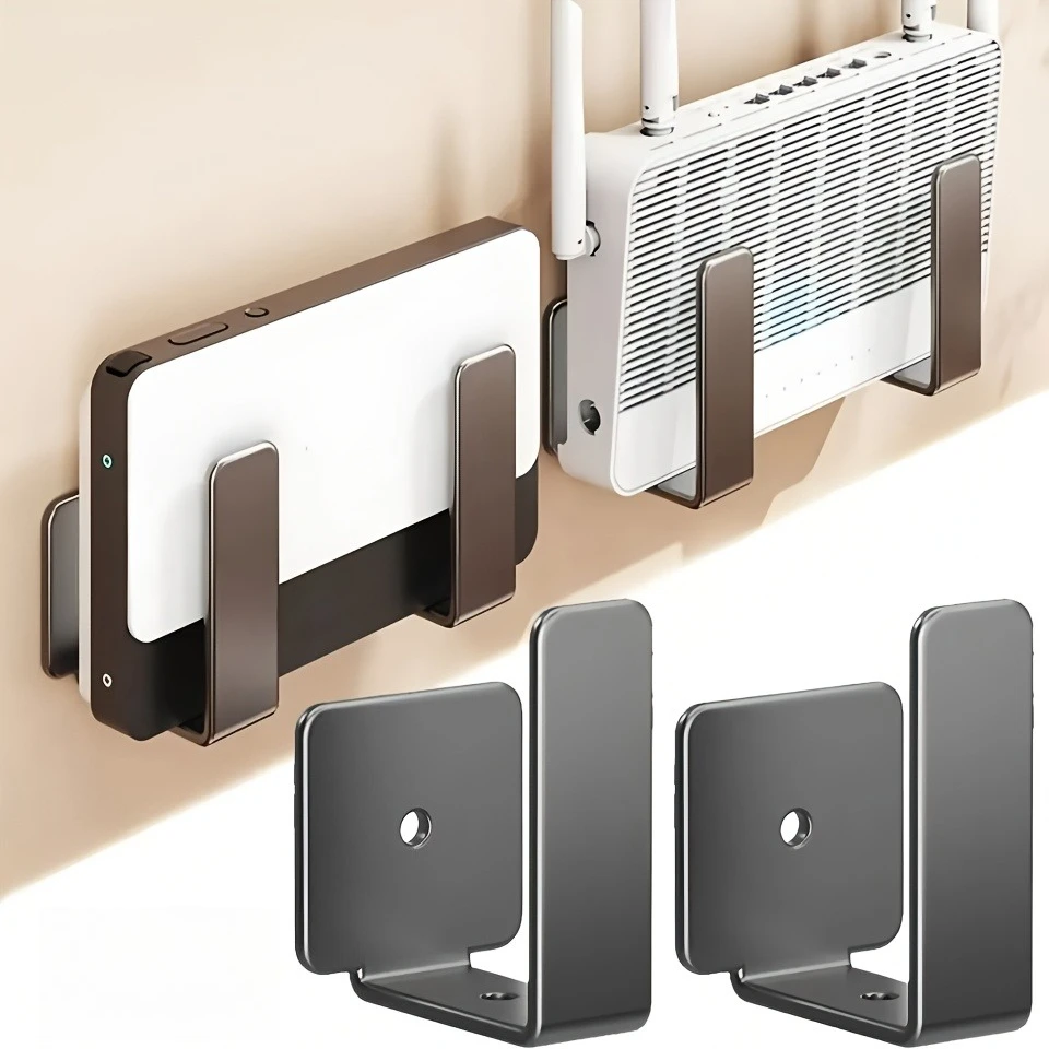 Prateleira de Parede para Roteador WiFi, Suporte para TV Box sem Furos, Organizador de Tomada, Suporte para Modem com Ganchos para Casa Prateleira de Parede para Roteador WiFi, Suporte para TV Box sem Furos, Organizador de Tomada, Suporte para Modem com Ganchos para Casa