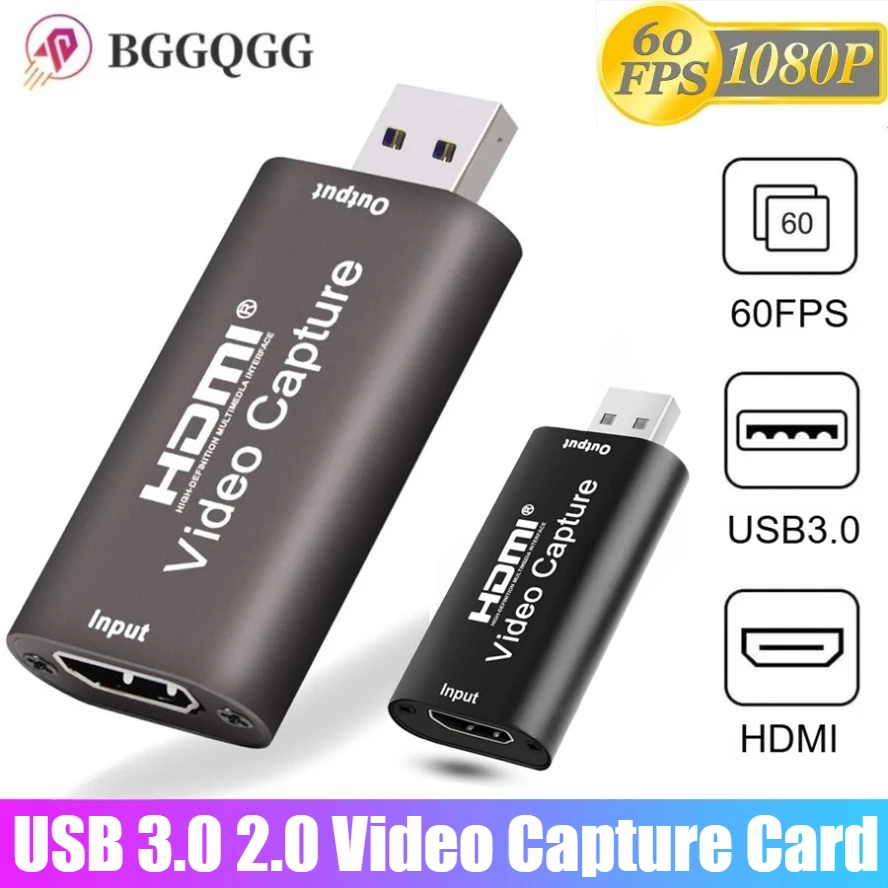 Placa de captura de vídeo 4k usb 3.0, 1080p, usb 2.0, hdmi, caixa de captura de jogos para ps4, dvd, câmera, gravação de pc, placa de vídeo, transmissão ao vivo