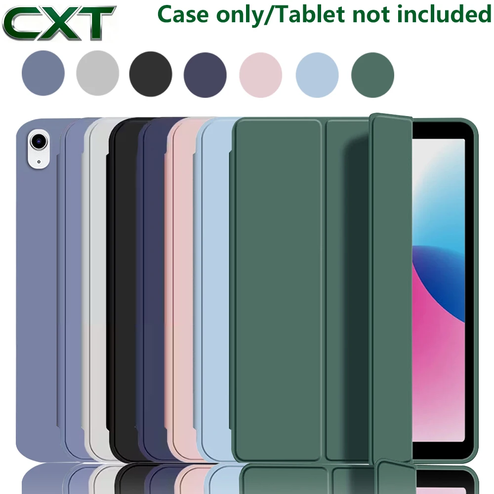 Capa flip tripla para iPad 10a 11a geração A16 5 6 7 8 9 Air 4/5/6/7 Pro 11 12.9 mini capa protetora macia com sono/despertar automático